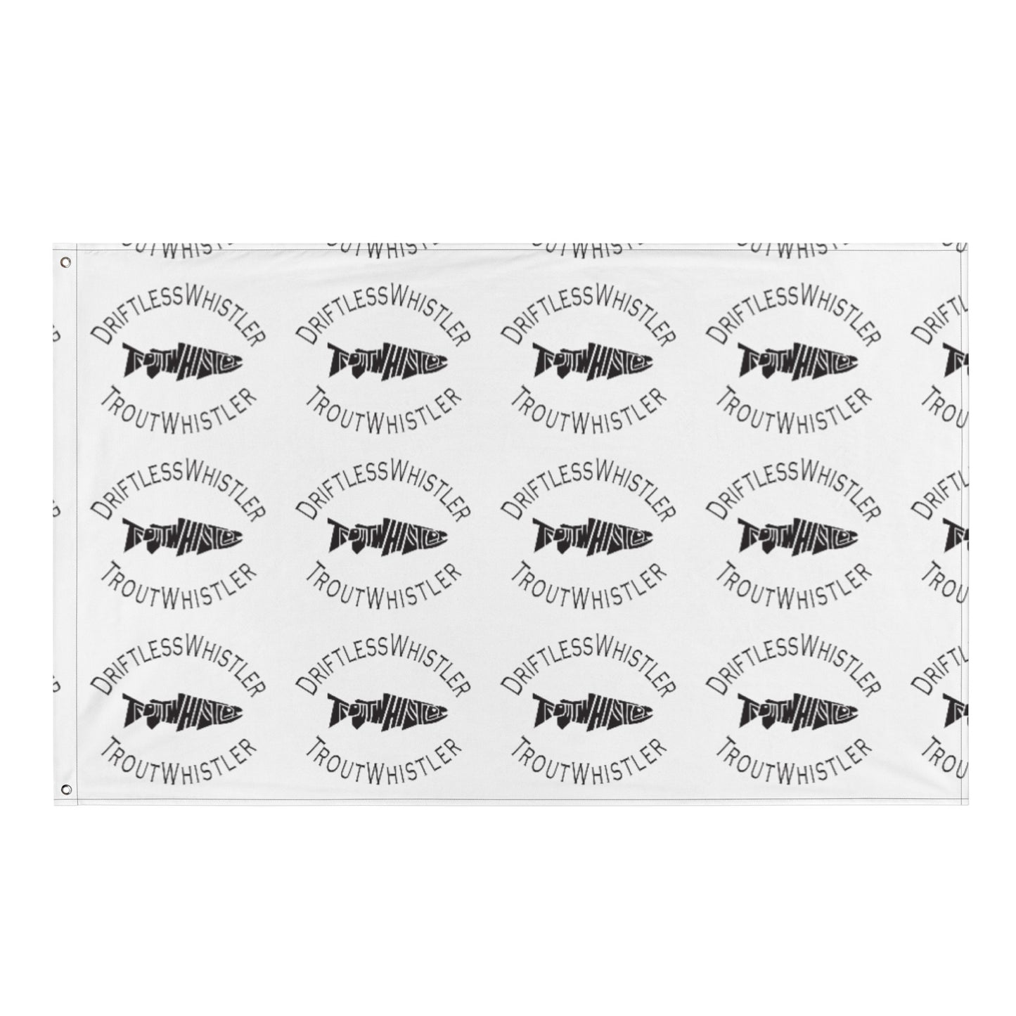 Accessories - DriftlessWhistler Flag | White w/ Black Logo