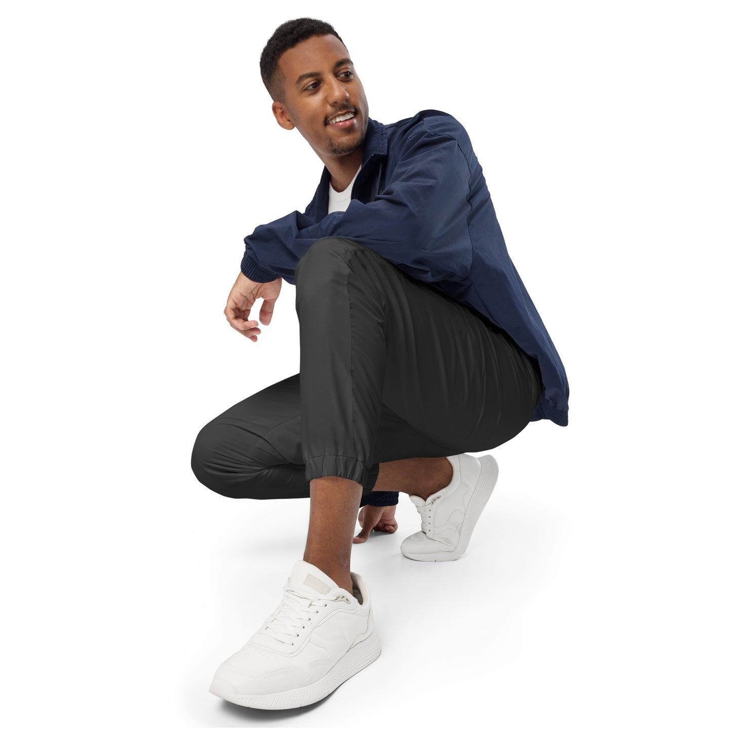 TroutWhistler - Track Pants | Dark w/ Multiple White Logo