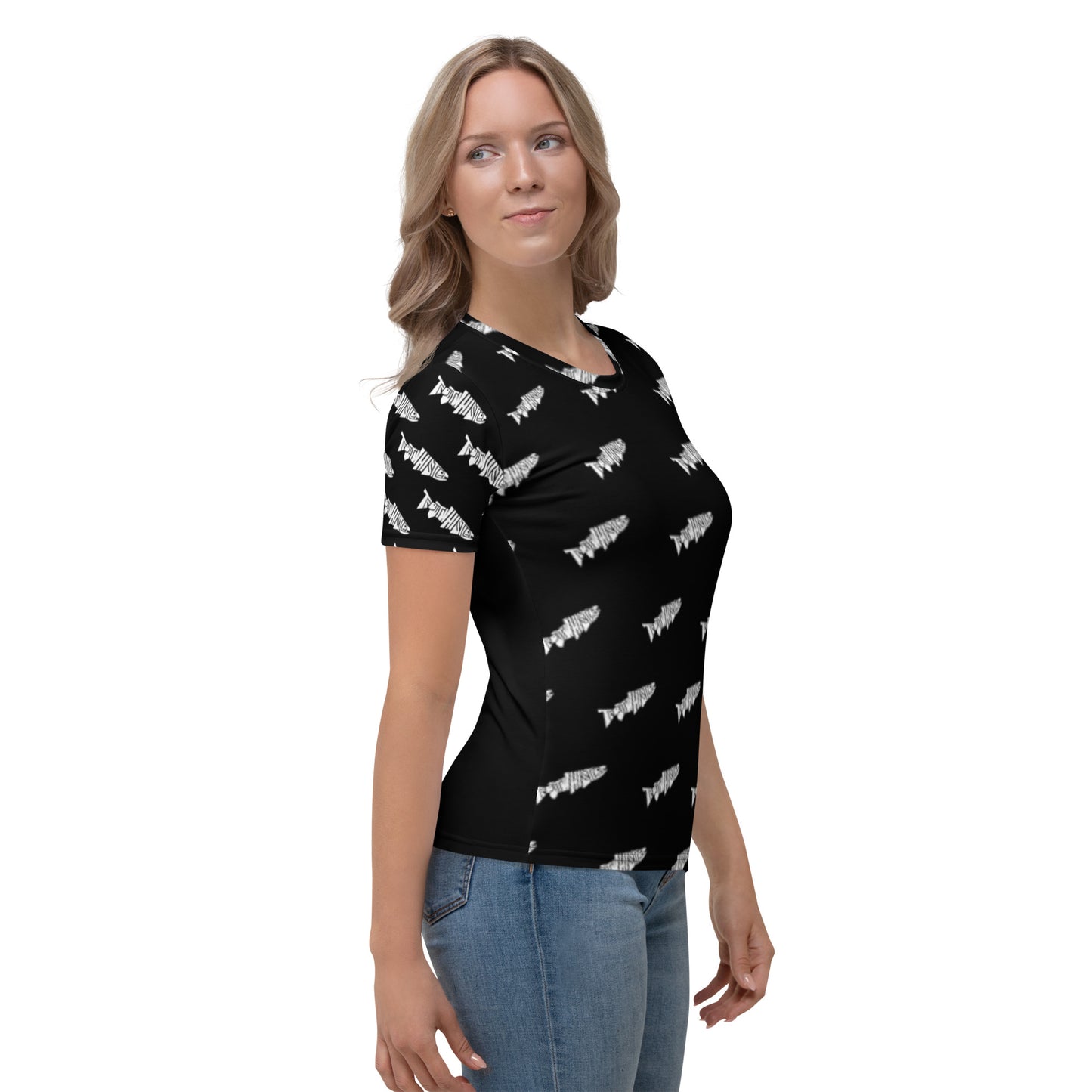 TroutWhistler - Women's Shirt | Black w/ White Logo
