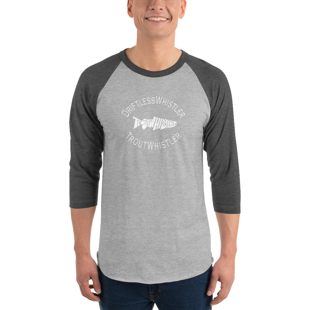 DriftlessWhistler - 3/4 Sleeve Raglan Shirt | Dark w/ White Logo