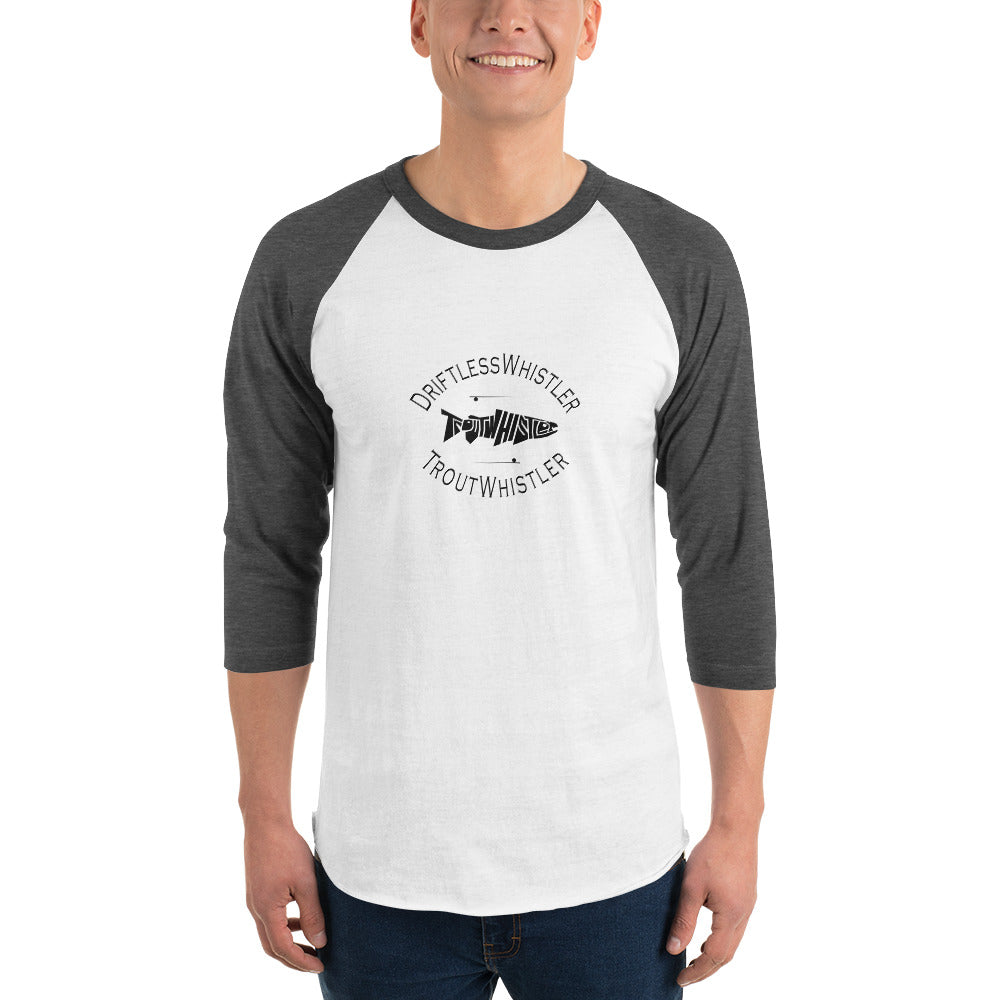 DriftlessWhistler - 3/4 Sleeve Raglan Shirt | Light w/ Black Logo