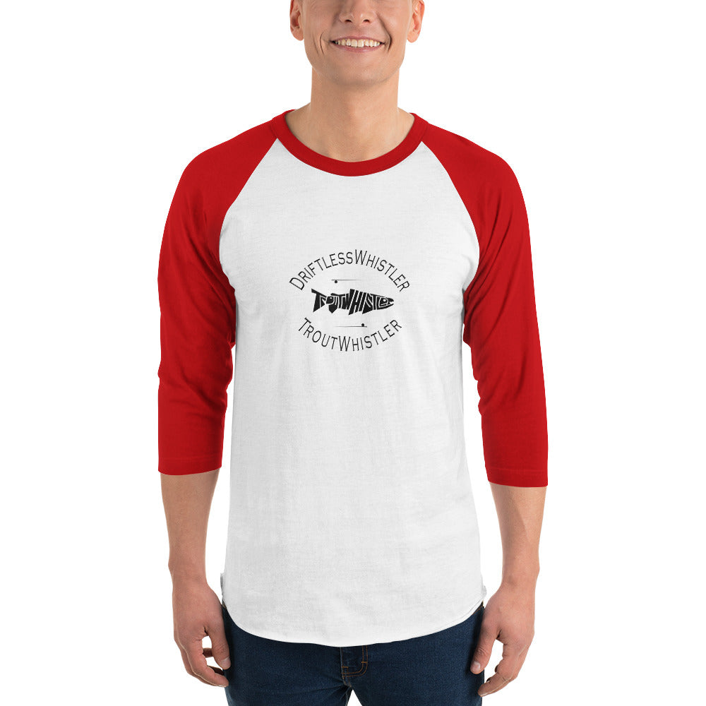 DriftlessWhistler - 3/4 Sleeve Raglan Shirt | Light w/ Black Logo