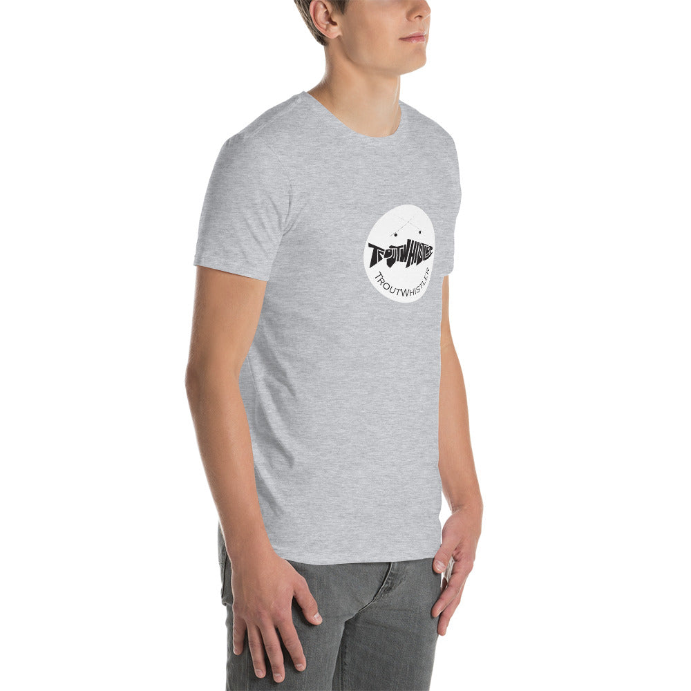 TroutWhistler - Short-Sleeve Unisex T-Shirt | Dark w/ White Round Logo
