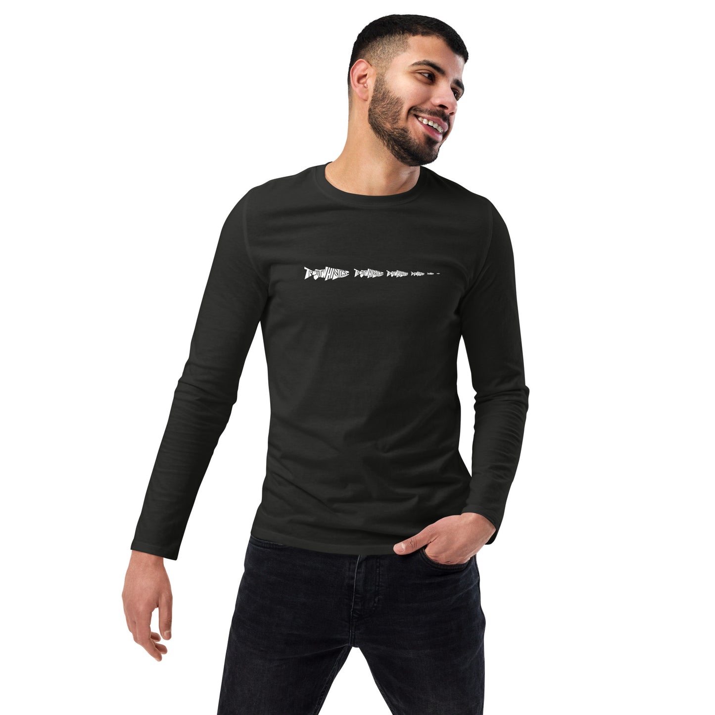 TroutWhistler - Fashion Long Sleeve Shirt | Dark w/ White Multi-Logo