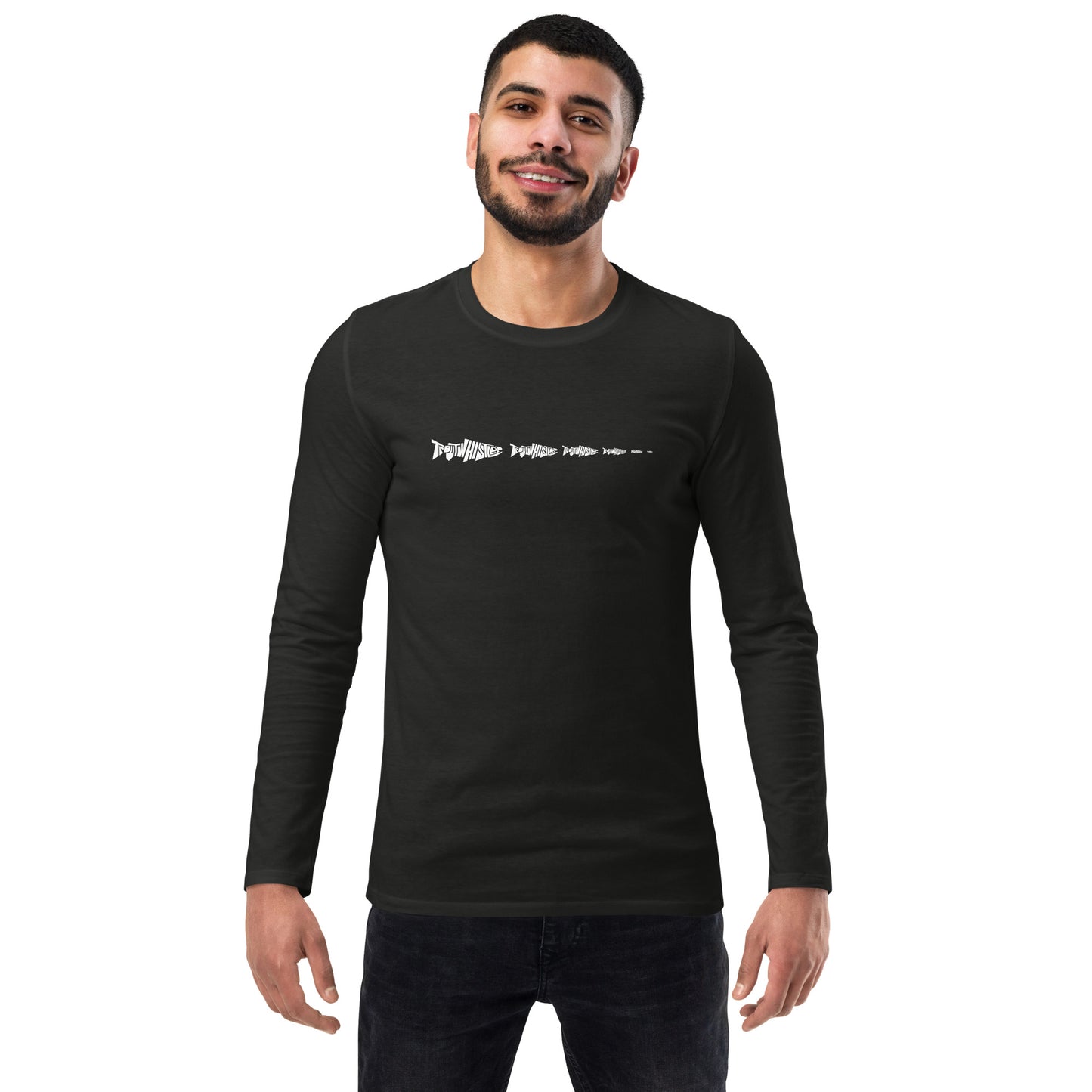 TroutWhistler - Fashion Long Sleeve Shirt | Dark w/ White Multi-Logo