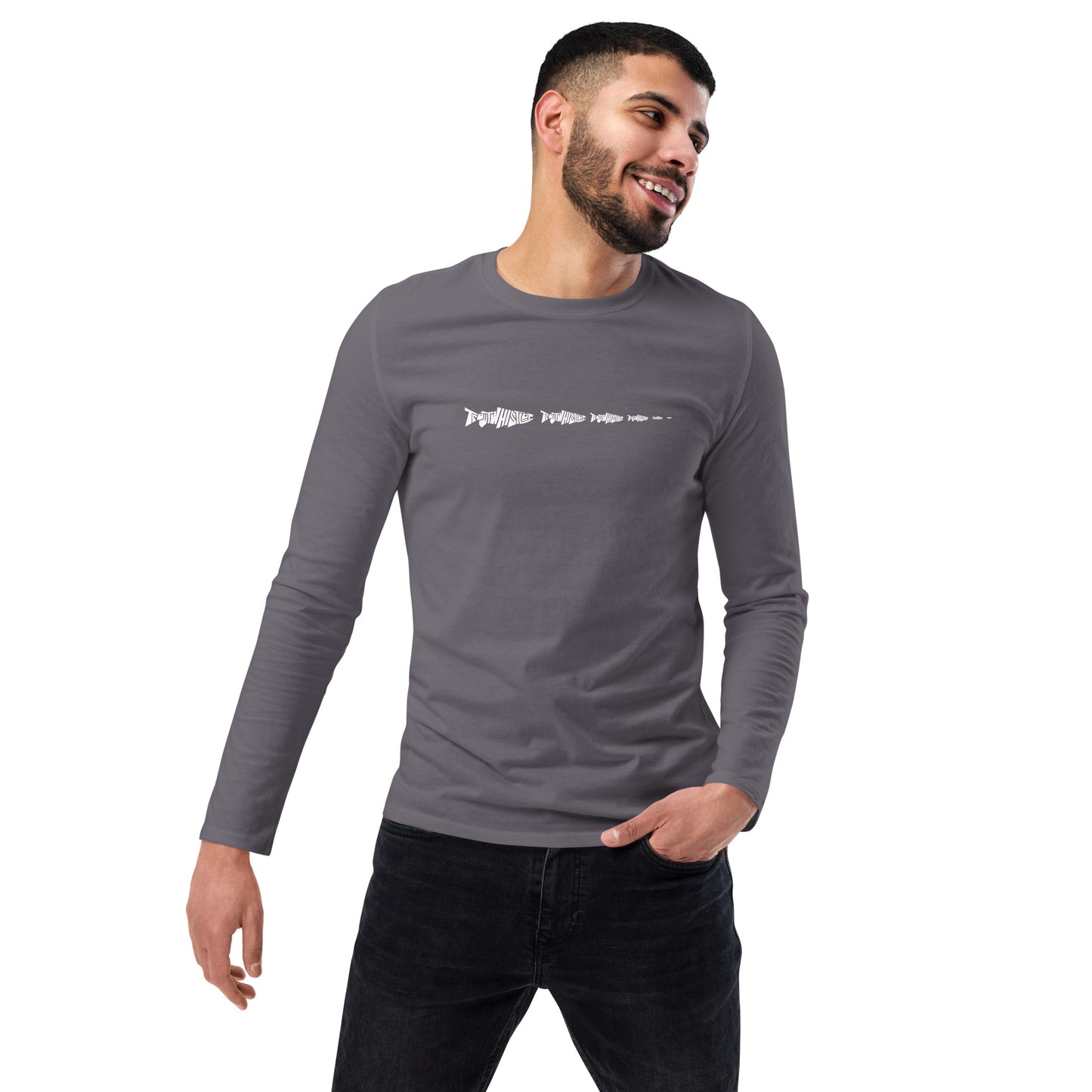 TroutWhistler - Fashion Long Sleeve Shirt | Dark w/ White Multi-Logo