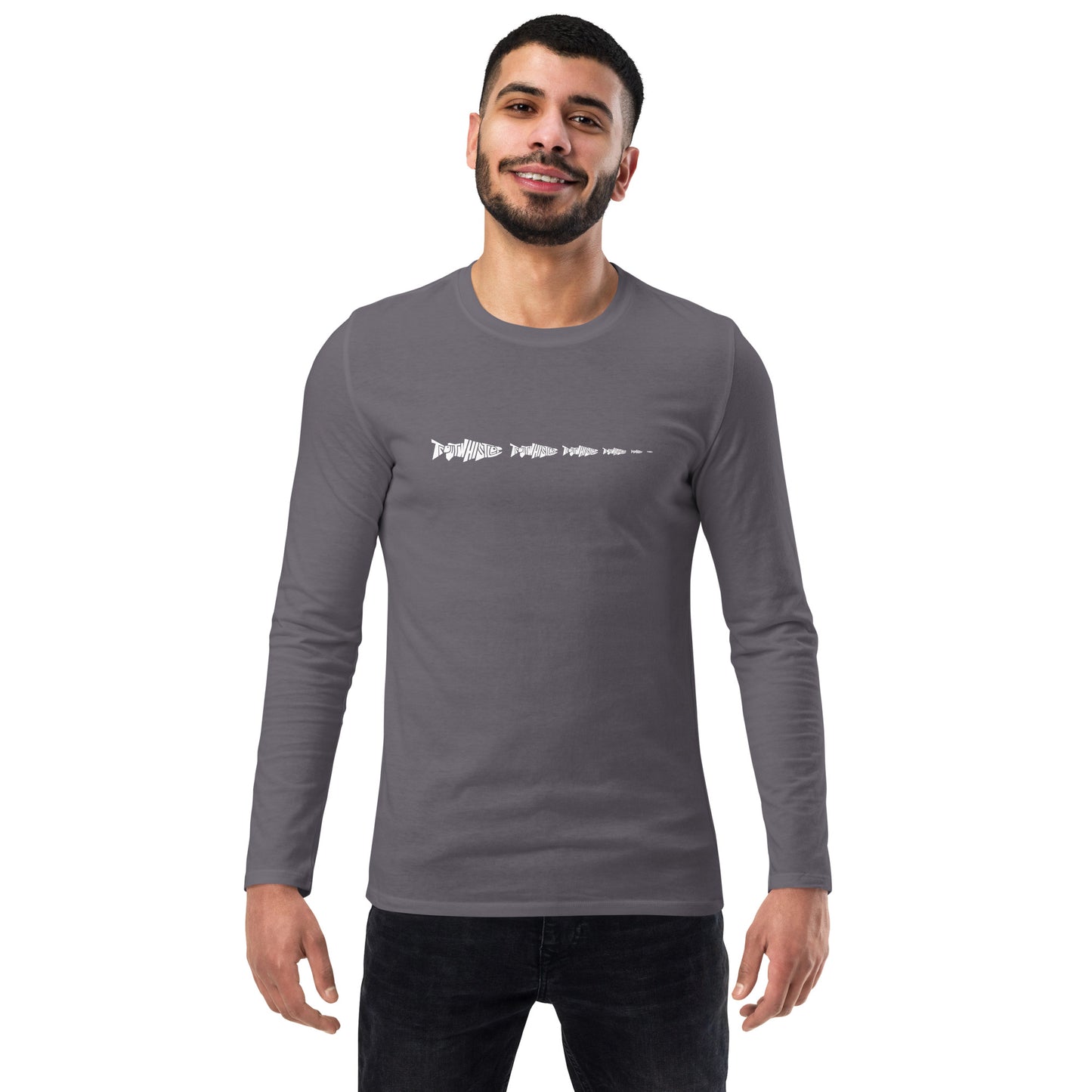 TroutWhistler - Fashion Long Sleeve Shirt | Dark w/ White Multi-Logo