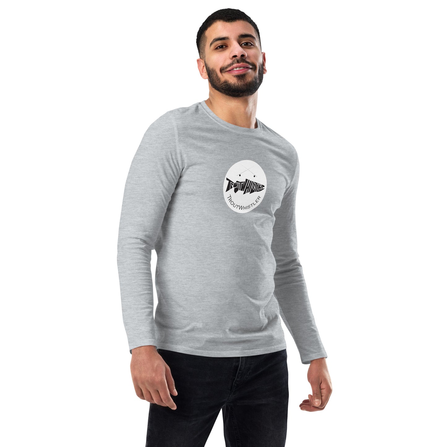 TroutWhistler - Fashion Long Sleeve Shirt | Dark w/ White Round Logo