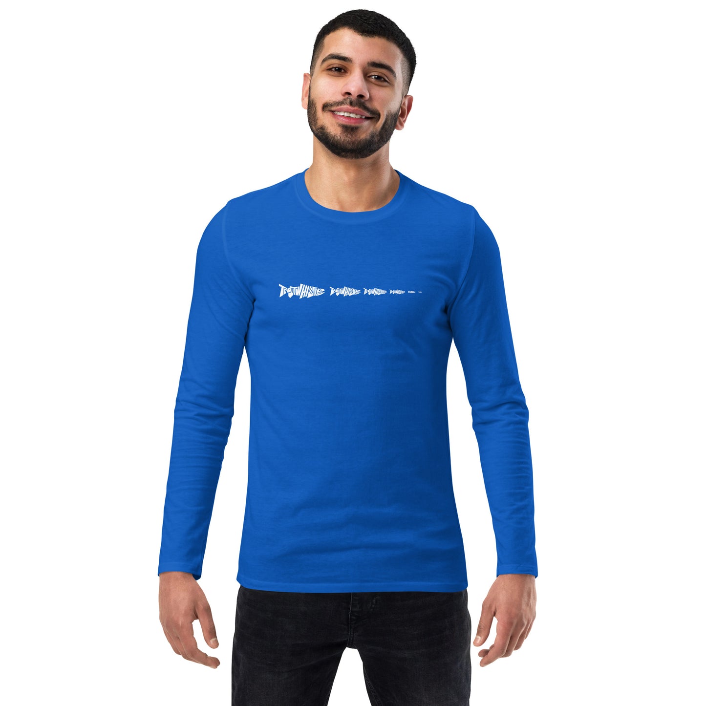 TroutWhistler - Fashion Long Sleeve Shirt | Dark w/ White Multi-Logo