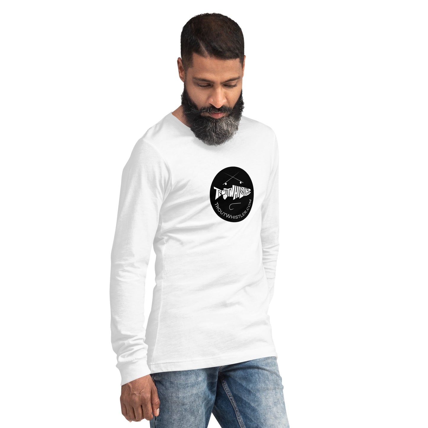TroutWhistler - Long Sleeve Tee | Light w/ Black Round Logo