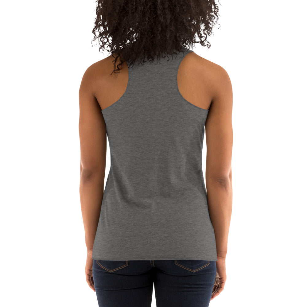 TroutWhistler - Women's Racerback Tank | w/ Multi-White Logos