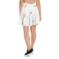 TroutWhistler - Women's Skater Skirt | White W/ Gold Logos