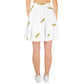 TroutWhistler - Women's Skater Skirt | White W/ Gold Logos
