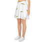 TroutWhistler - Women's Skater Skirt | White W/ Gold Logos