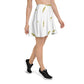 TroutWhistler - Women's Skater Skirt | White W/ Gold Logos