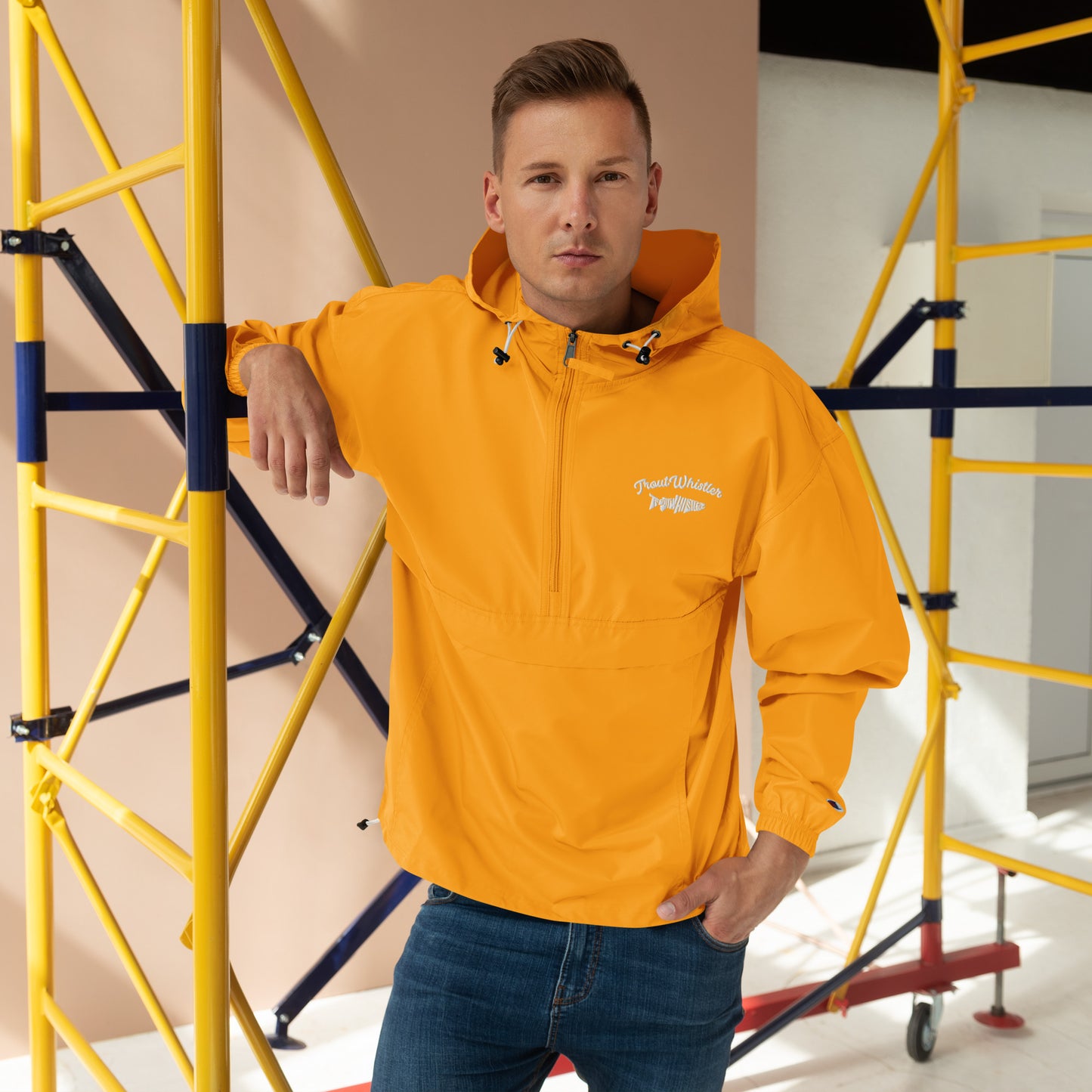 TroutWhistler - Embroidered Champion Packable Jacket | w/ TW & Text Logo