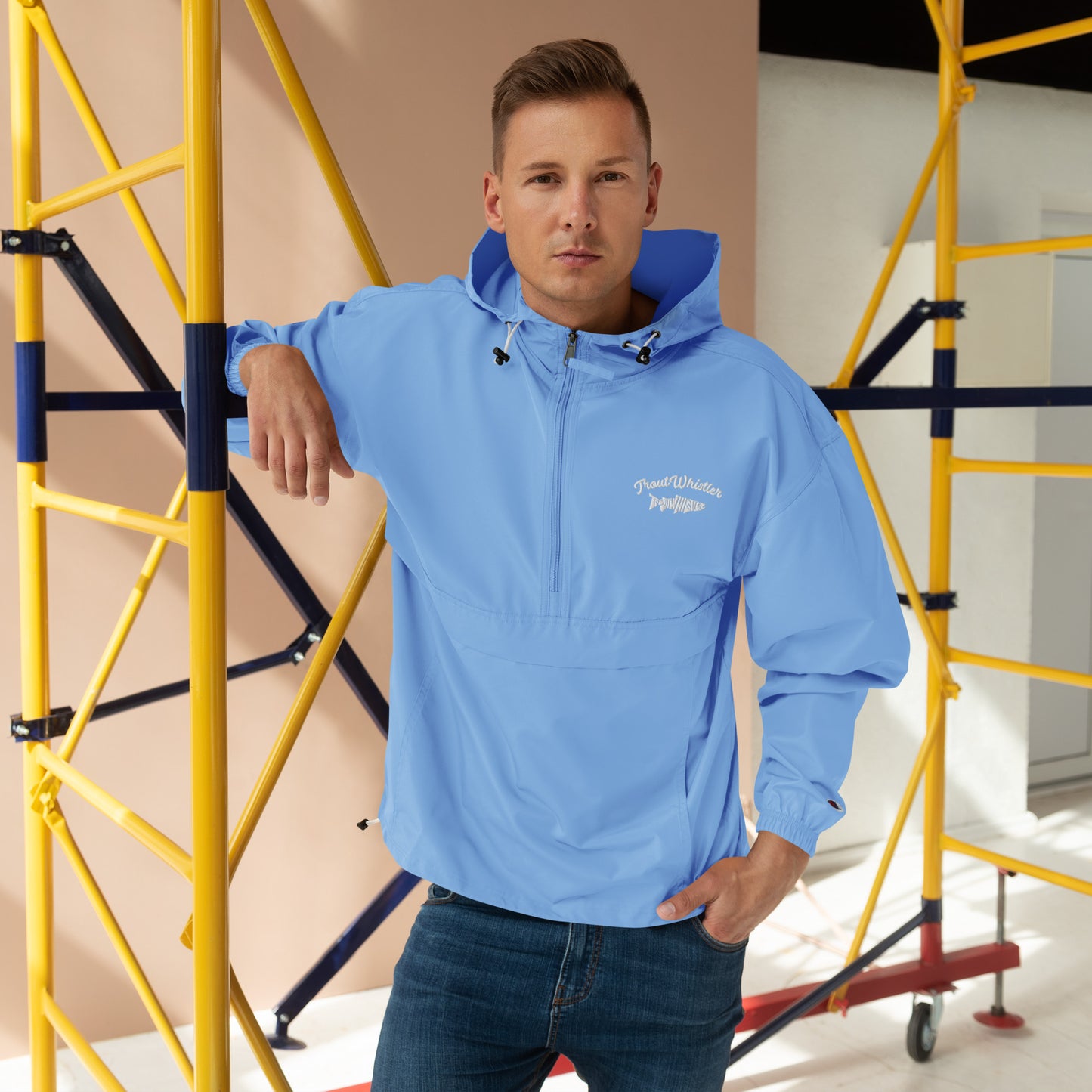 TroutWhistler - Embroidered Champion Packable Jacket | w/ TW & Text Logo