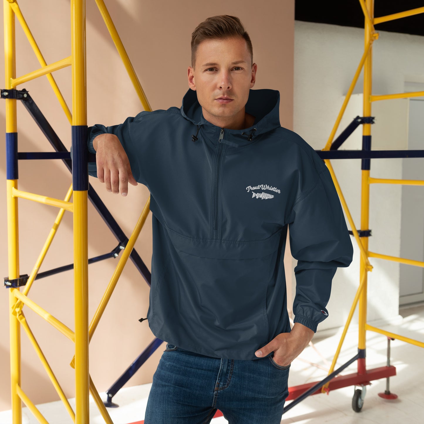 TroutWhistler - Embroidered Champion Packable Jacket | w/ TW & Text Logo