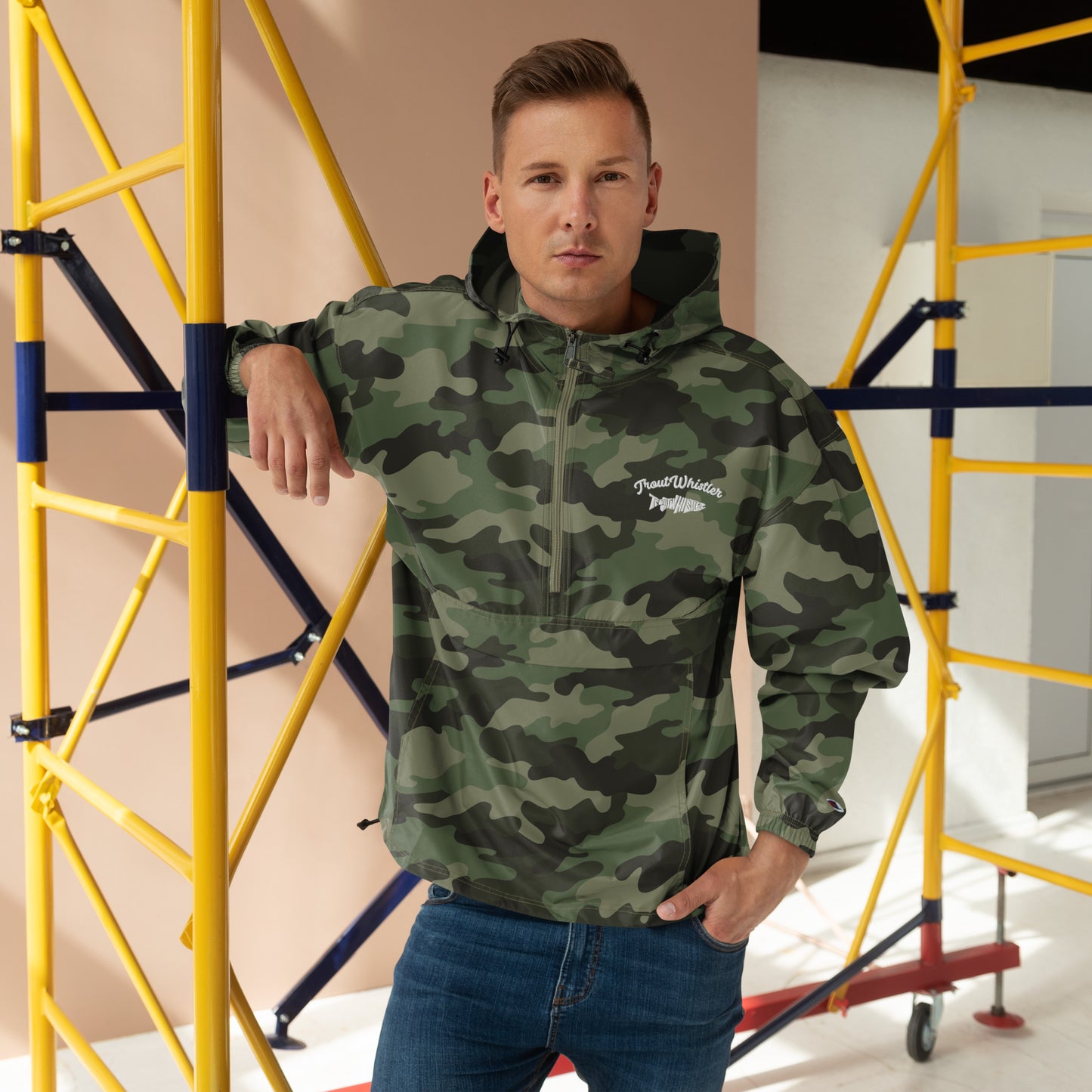 TroutWhistler - Embroidered Champion Packable Jacket | w/ TW & Text Logo