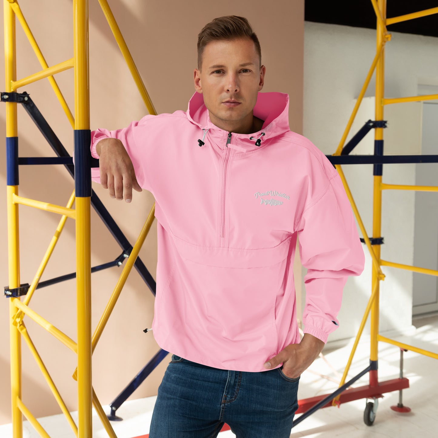 TroutWhistler - Embroidered Champion Packable Jacket | w/ TW & Text Logo