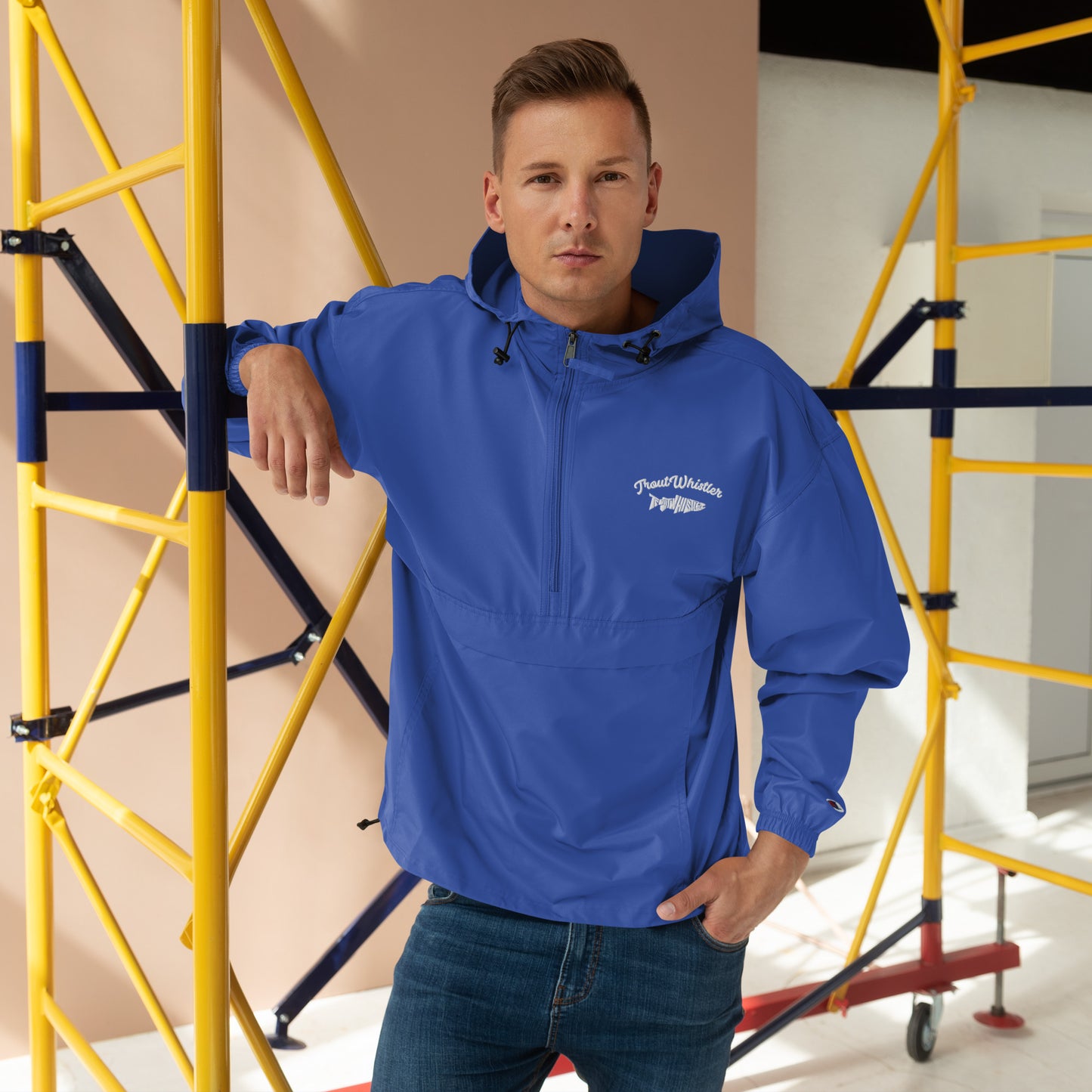 TroutWhistler - Embroidered Champion Packable Jacket | w/ TW & Text Logo