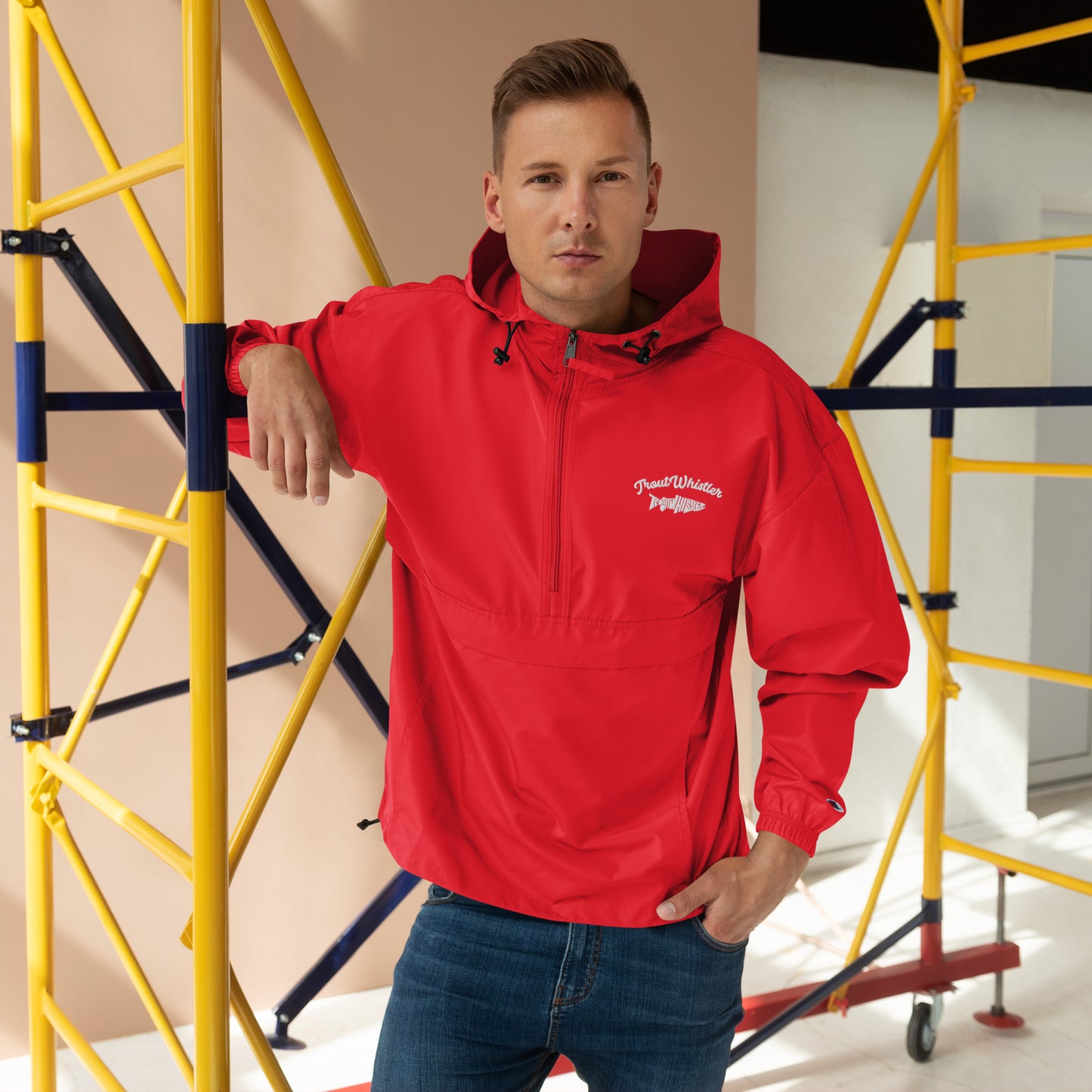 TroutWhistler - Embroidered Champion Packable Jacket | w/ TW & Text Logo