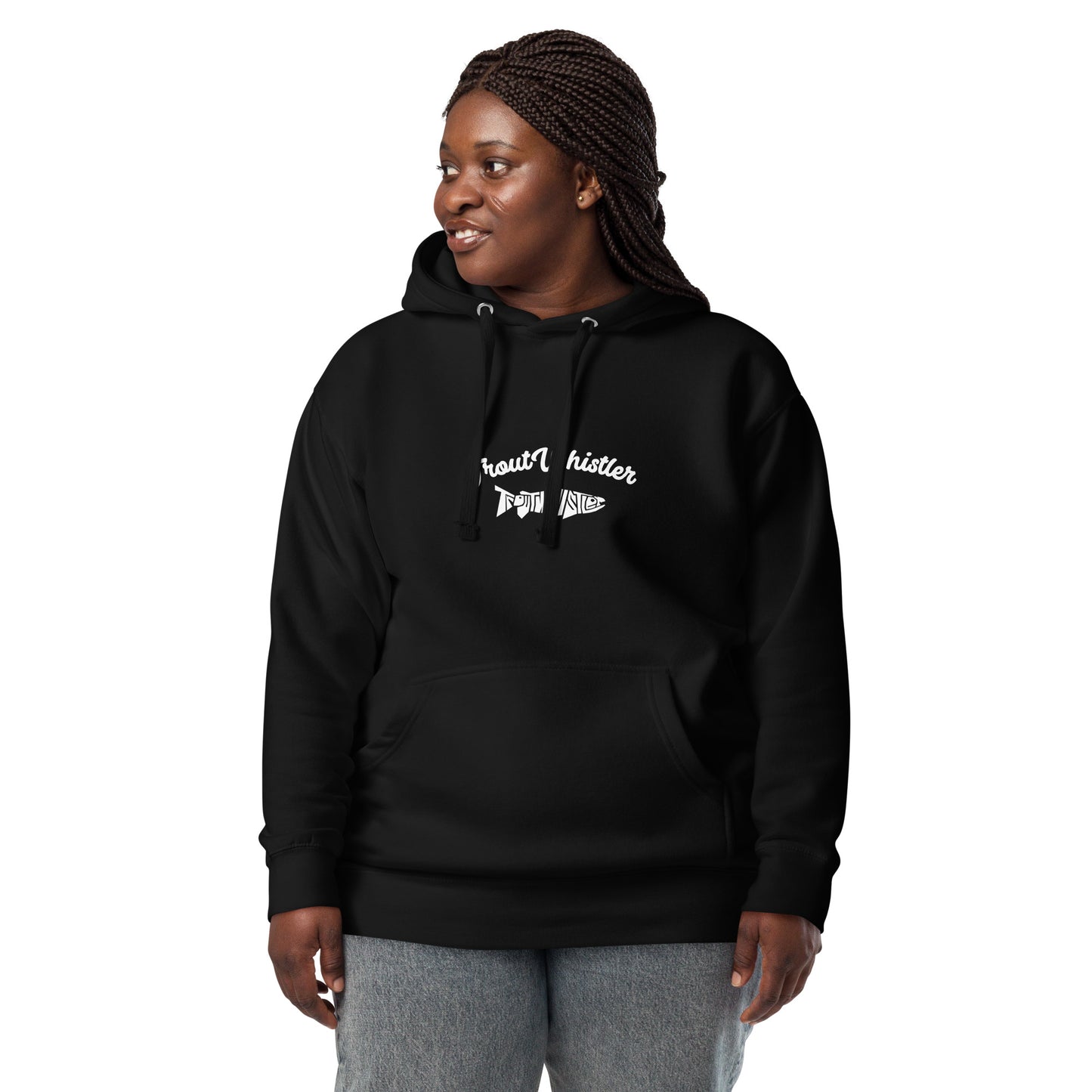 TroutWhistler - Men's Cotton Heritage Hoodies | Black w/ TroutWhistler Logo