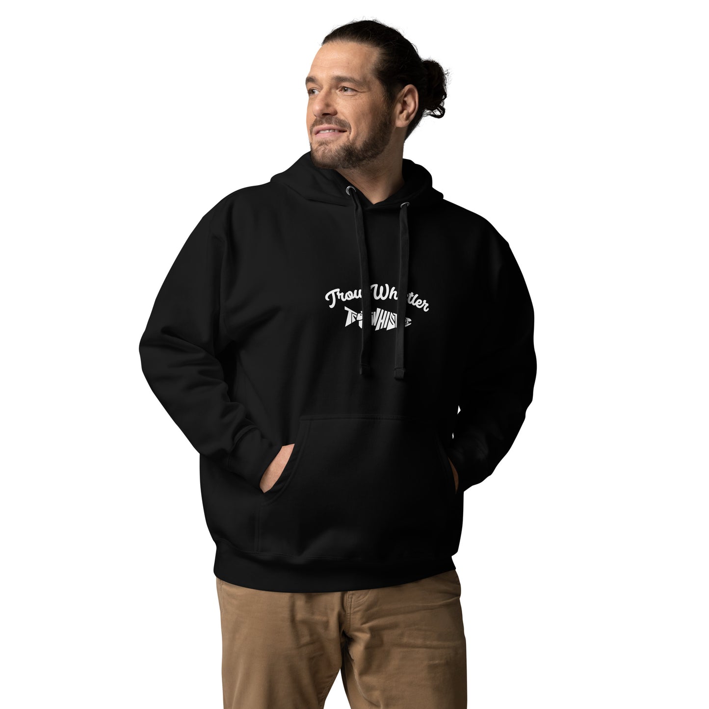 TroutWhistler - Men's Cotton Heritage Hoodies | Black w/ TroutWhistler Logo