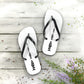 TroutWhistler - Flip Flops | White w/ Black Multi-logo