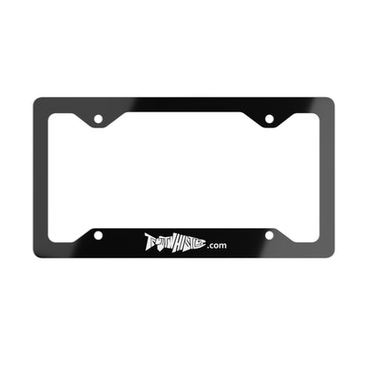 TroutWhistler - Metal License Plate Frame | Black w/ White.com Logo