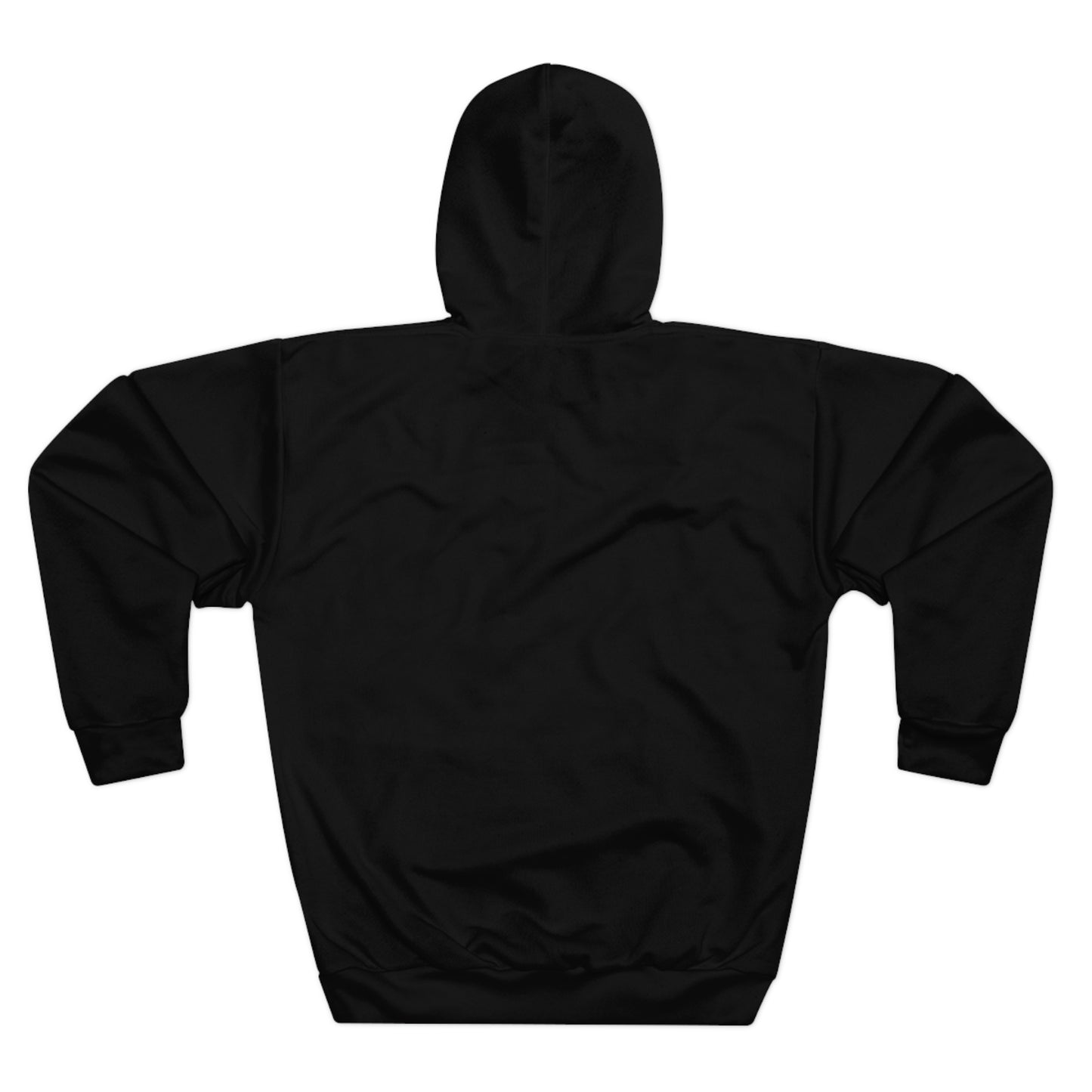 TroutWhistler - AOP Men's Pullover Hoodie | Black w/ White Text & Logos