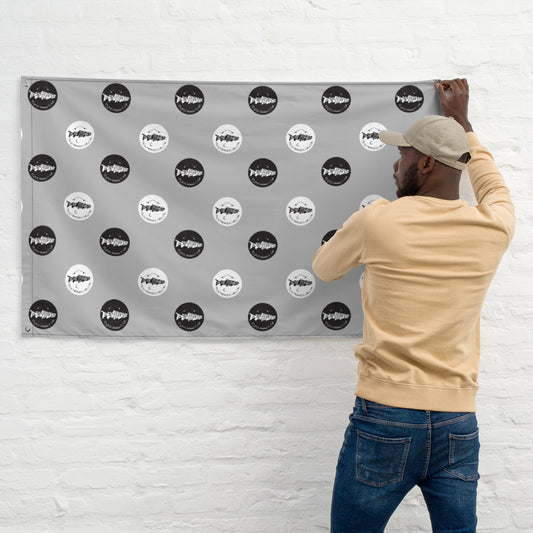 Accessories - Trout Whistler Flag | Grey w/ Black & White Round Logos