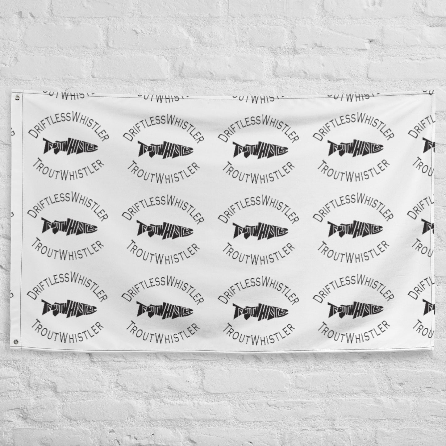Accessories - DriftlessWhistler Flag | White w/ Black Logo