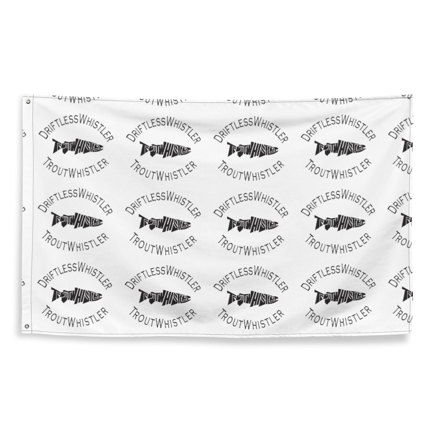 Accessories - DriftlessWhistler Flag | White w/ Black Logo