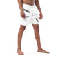 TroutWhistler - Men's Swim Trunks | White w/ Black Logo