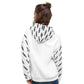 TroutWhistler - Women's Hoodie | All Over White w/ Black Logo