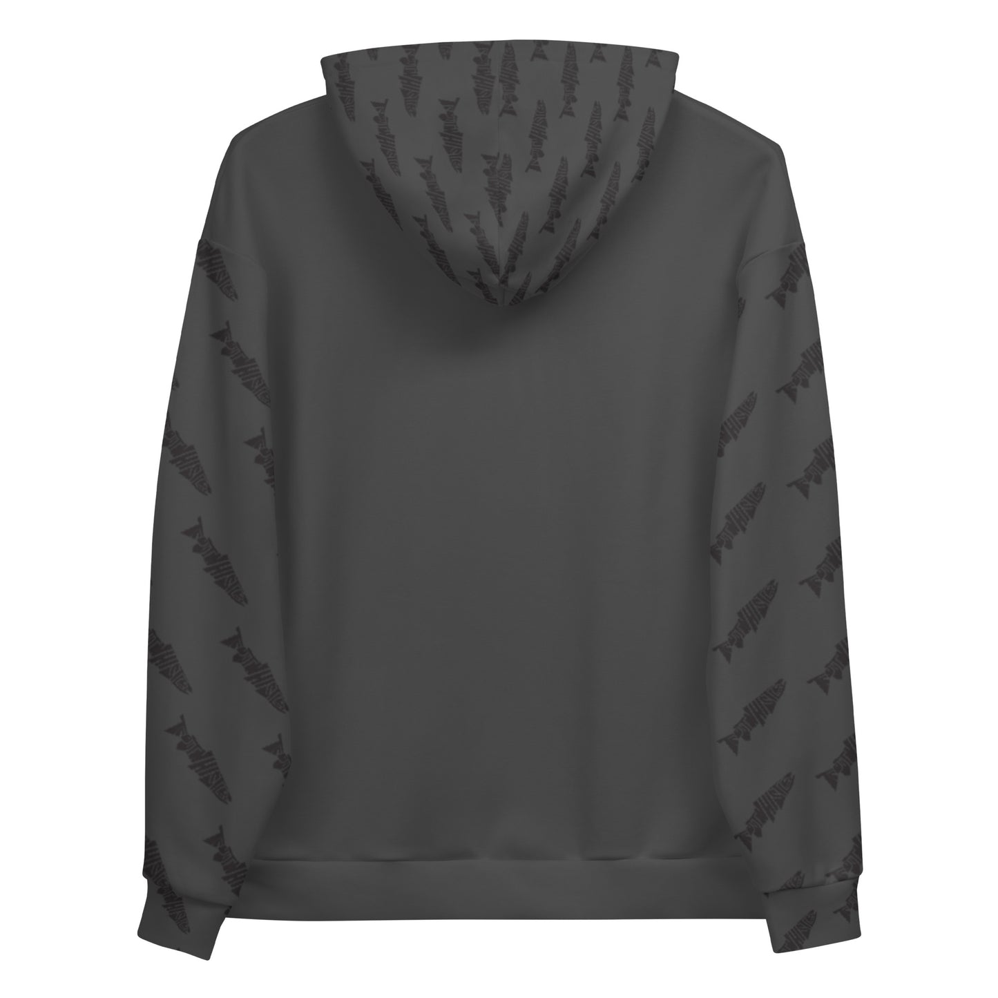 TroutWhistler - Men's Hoodie | I'm Hooked On TroutWhistler - Dark Grey w/ Black Logos