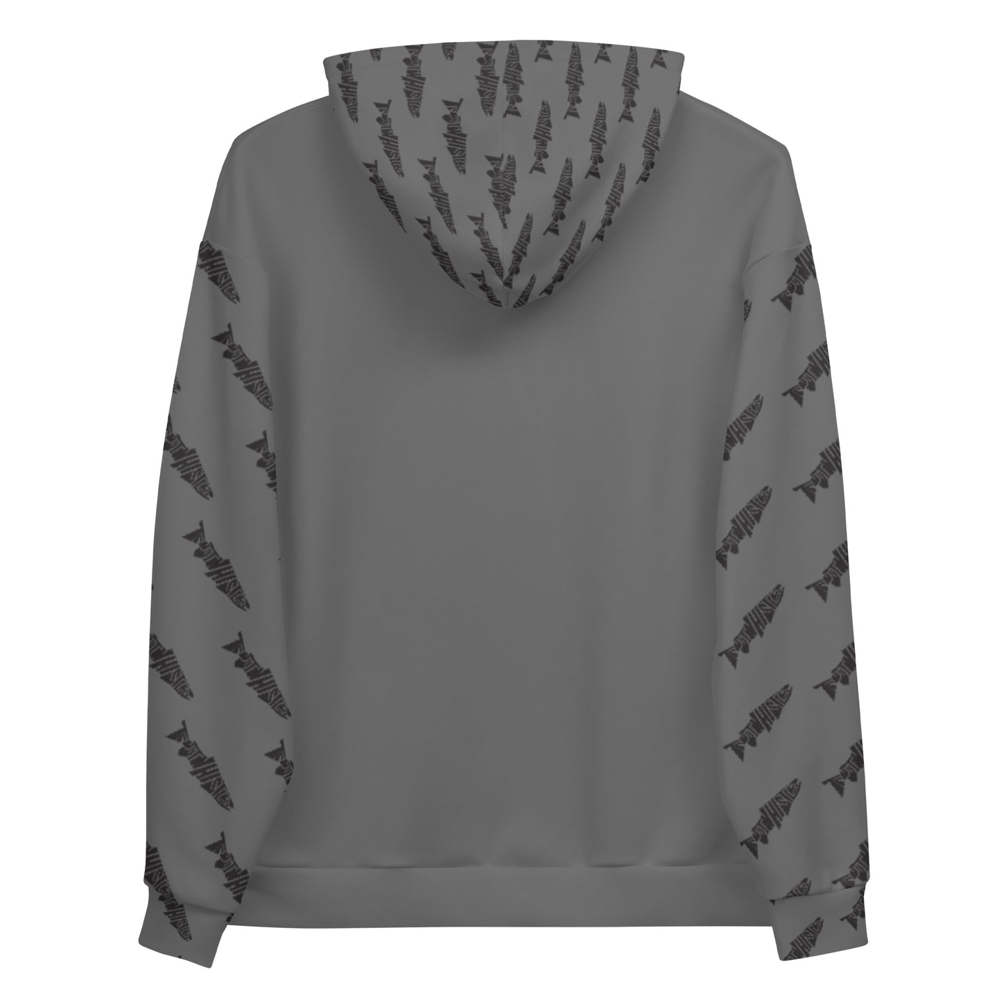 TroutWhistler - Men's Hoodie | I'm Hooked On TroutWhistler - Grey w/ Black & White Logos