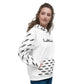 TroutWhistler - Women's Hoodie | All Over White w/ Black Logo