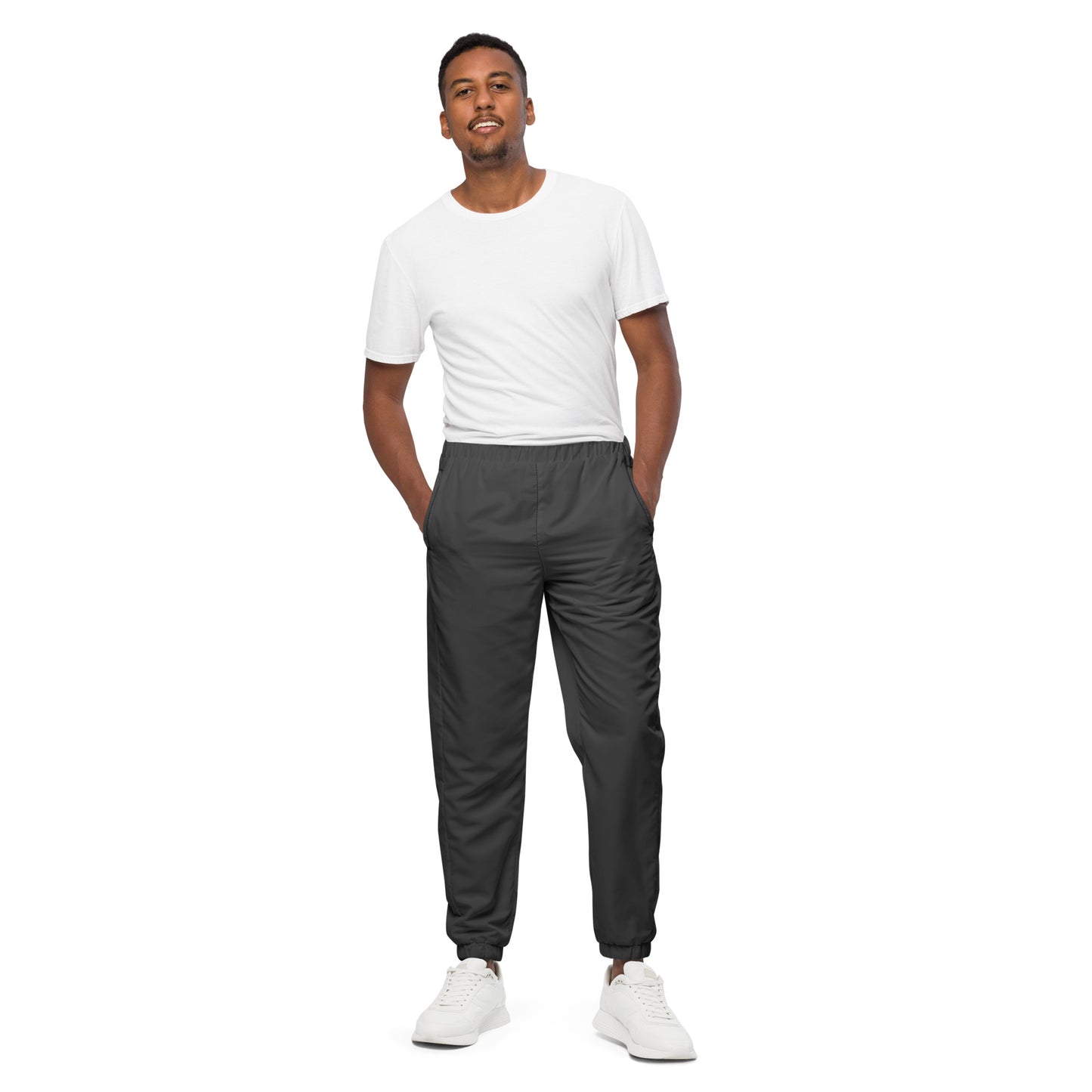 TroutWhistler - Track Pants | Dark w/ Multiple White Logo
