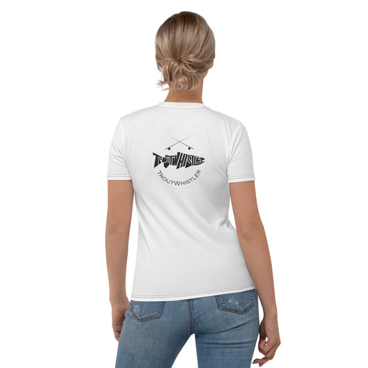 TroutWhistler - Women's T-Shirts | White w/ Black Logo