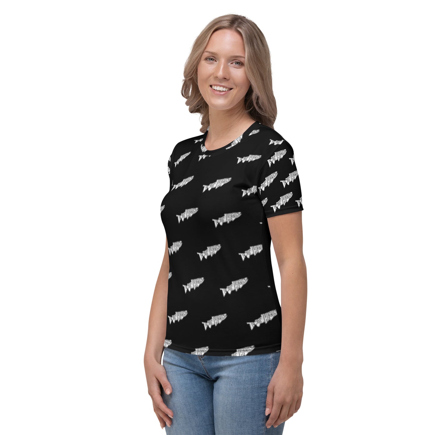 TroutWhistler - Women's Shirt | Black w/ White Logo
