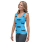 TroutWhistler - Sublimation Cut & Sew Tank Top | Deep Sky Blue w/ Black Logo