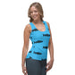 TroutWhistler - Sublimation Cut & Sew Tank Top | Deep Sky Blue w/ Black Logo