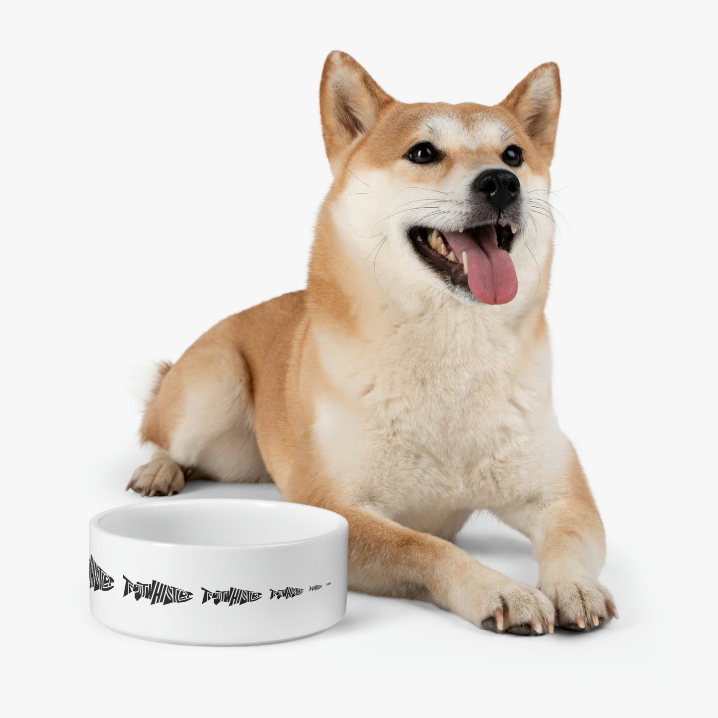 TroutWhistler - Pet Bowl | White W/ Black Multi-Logo
