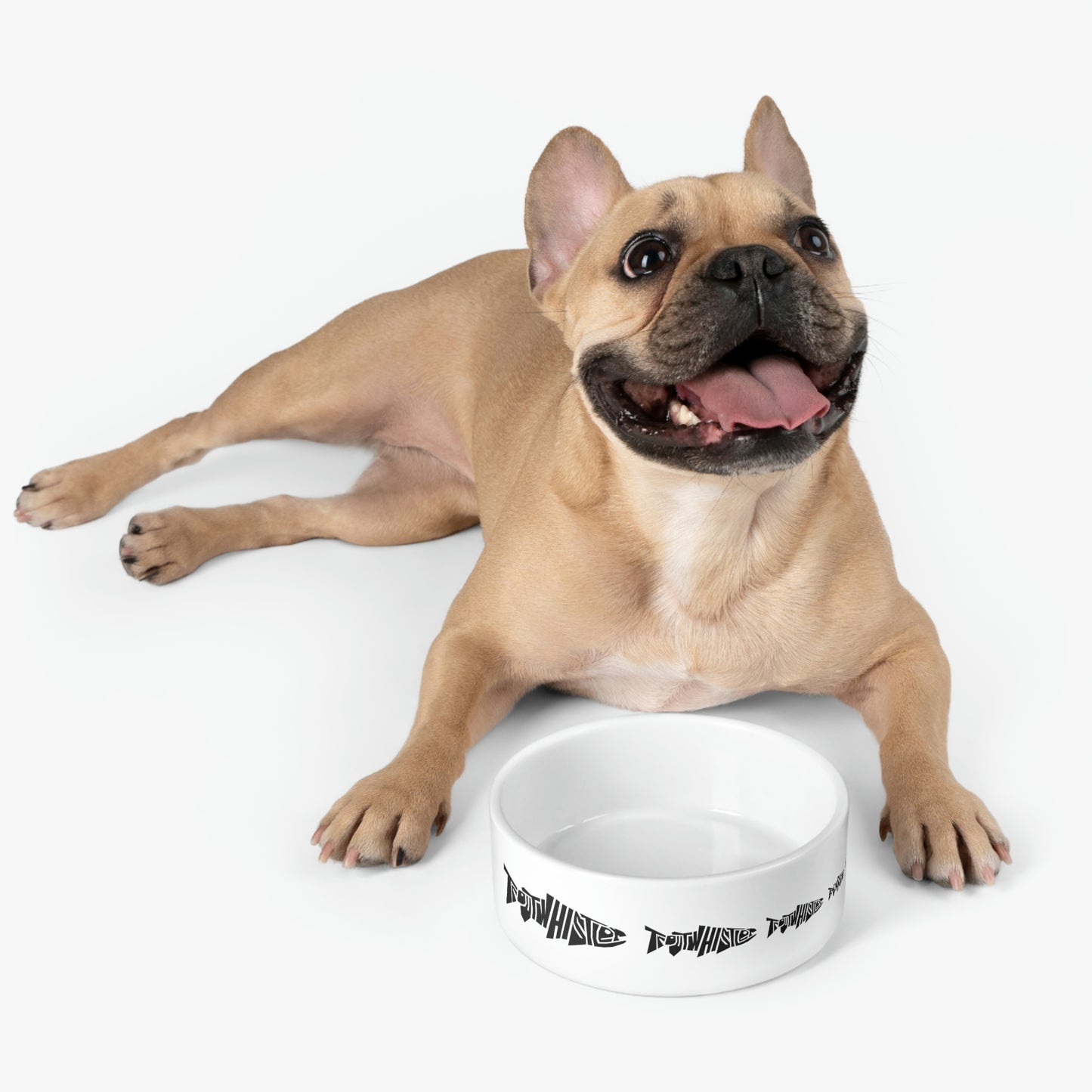 TroutWhistler - Pet Bowl | White W/ Black Multi-Logo