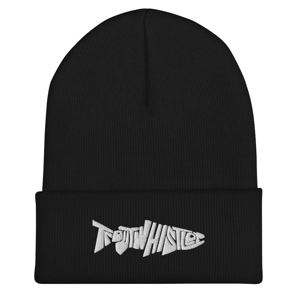 TroutWhistler - Cuffed Beanie | Dark w/ White Logo