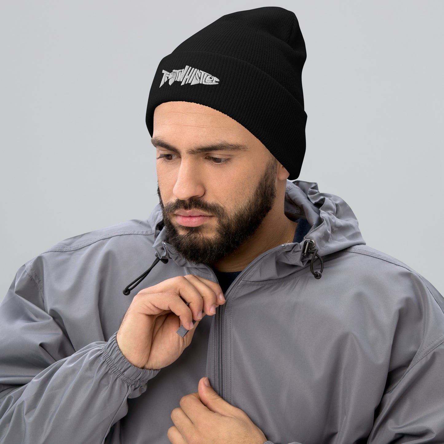 TroutWhistler - Cuffed Beanie | Dark w/ White Logo