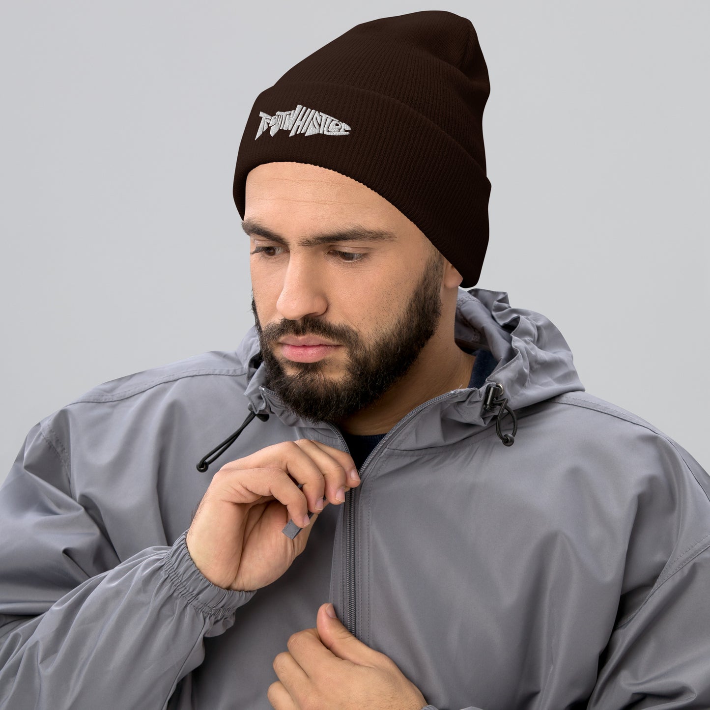 TroutWhistler - Cuffed Beanie | Dark w/ White Logo