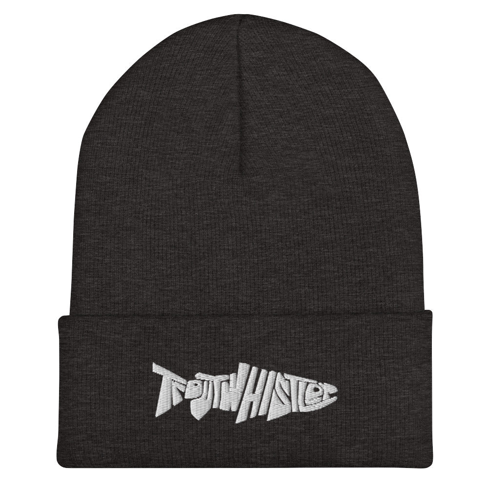 TroutWhistler - Cuffed Beanie | Dark w/ White Logo